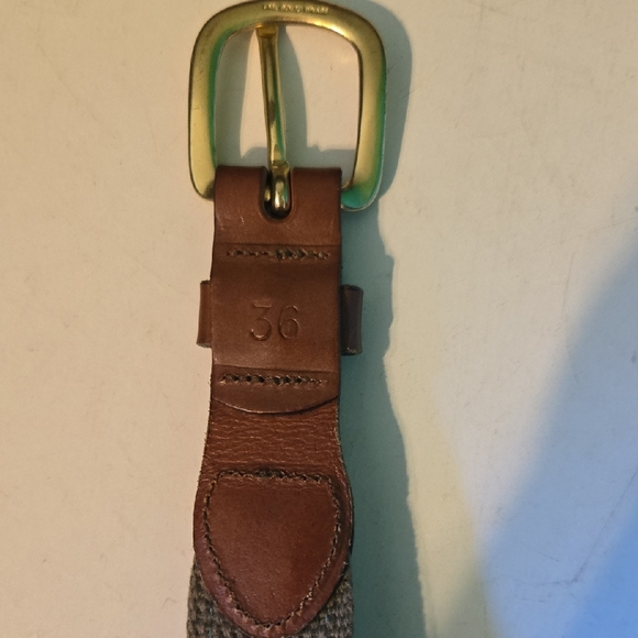 Men's Blue and Brown Fish Pattern Belt - Picture 6 of 6